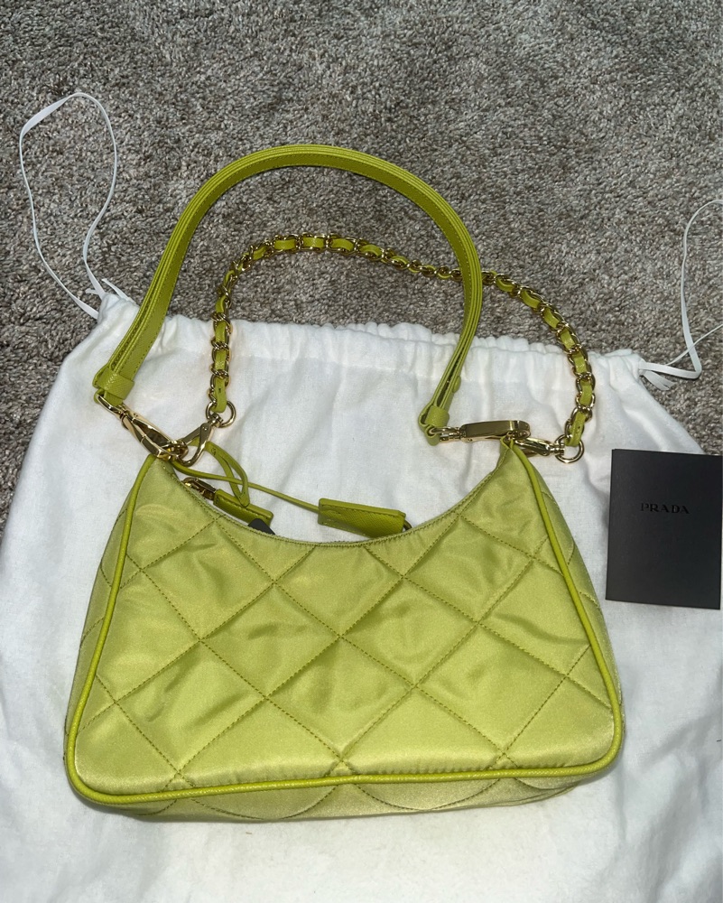 Prada Quilted Shoulder Bag with Chain by Prada - Pickle