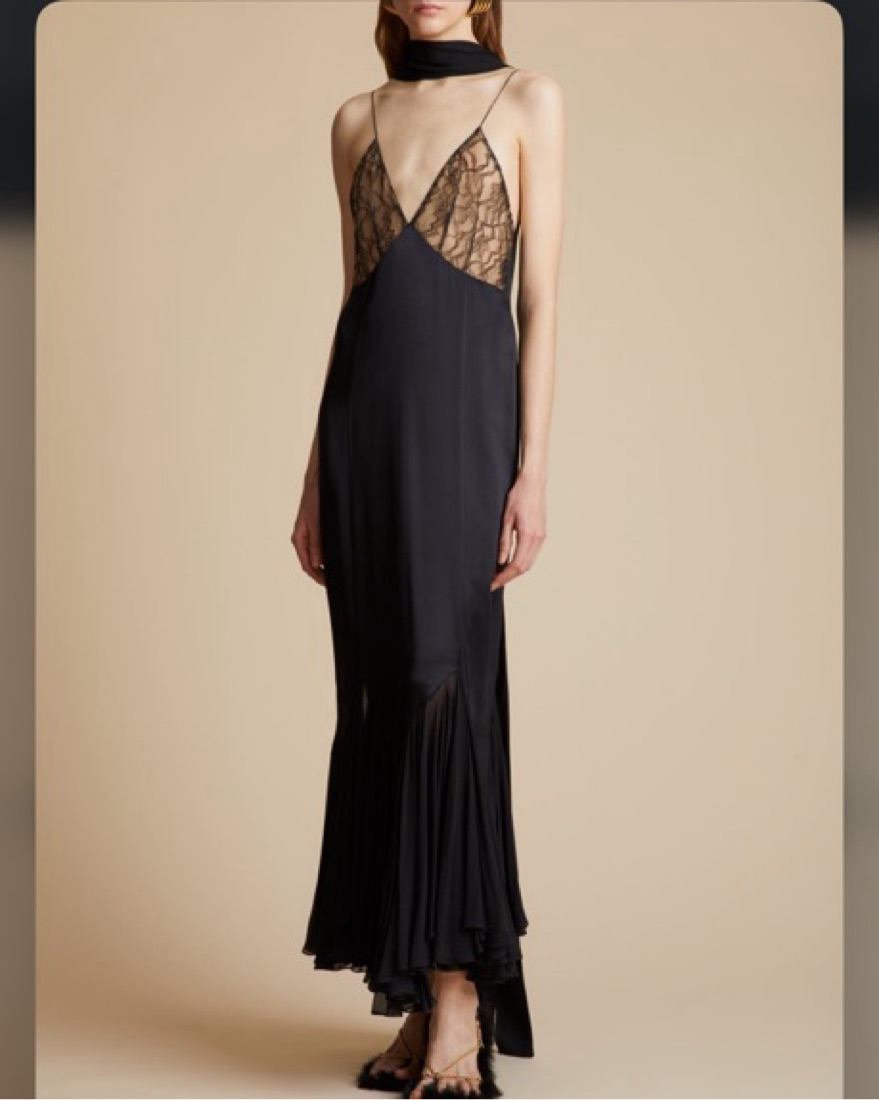 khaite evening dress Khaite Ruslan Fringe Yoke Column Gown main image 1