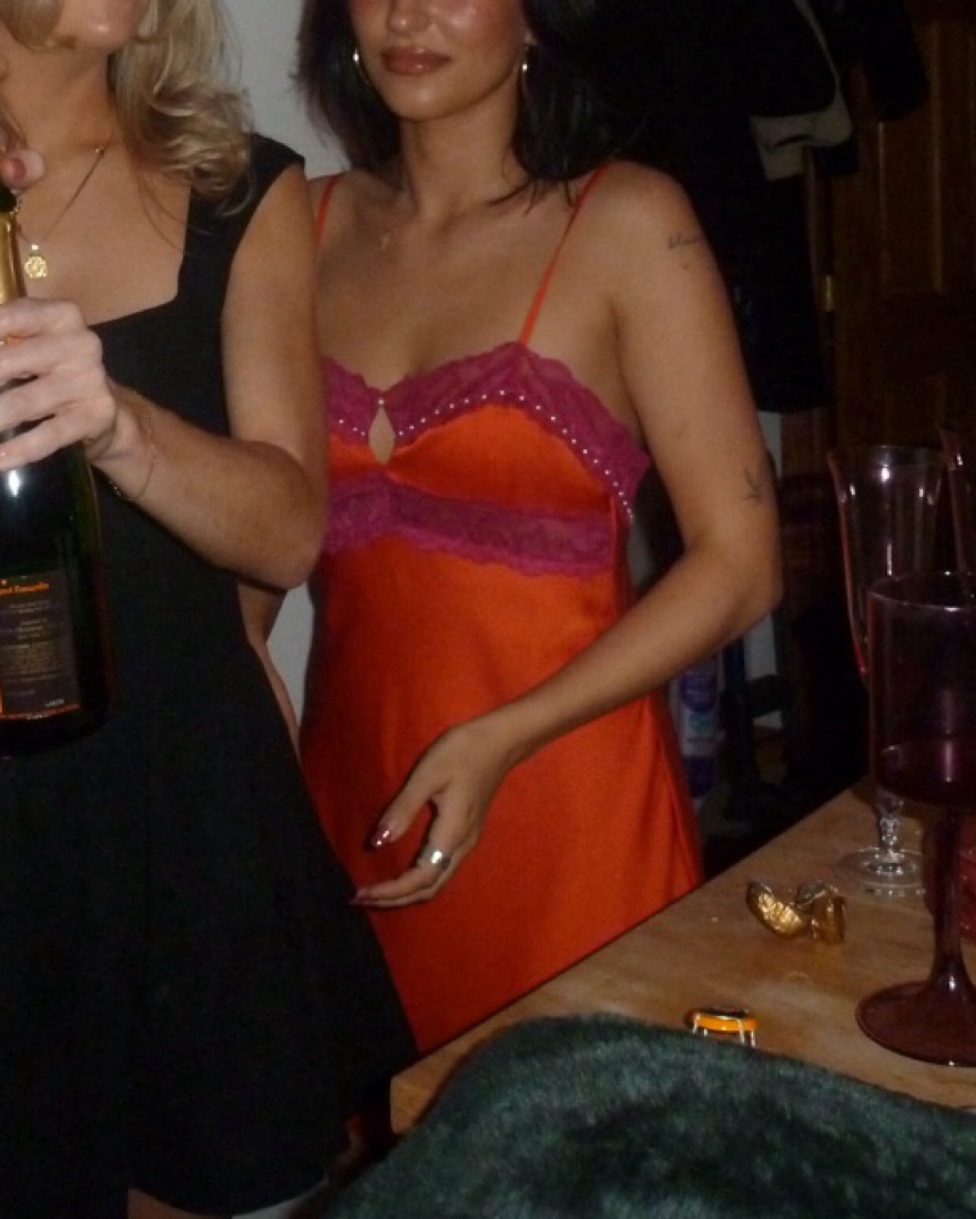 danielle guizio red dress Holiday'23  Guizio