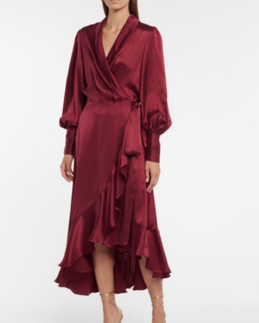 Zimmerman Silk Wrap Dress - Burgundy by Zimmermann - Pickle
