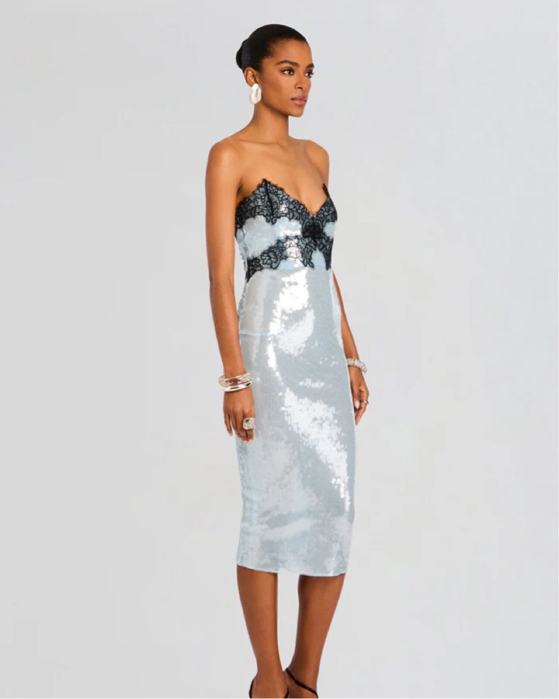 Retrofete ELLEN SEQUIN DRESS Blue Black by Retrofete - Pickle
