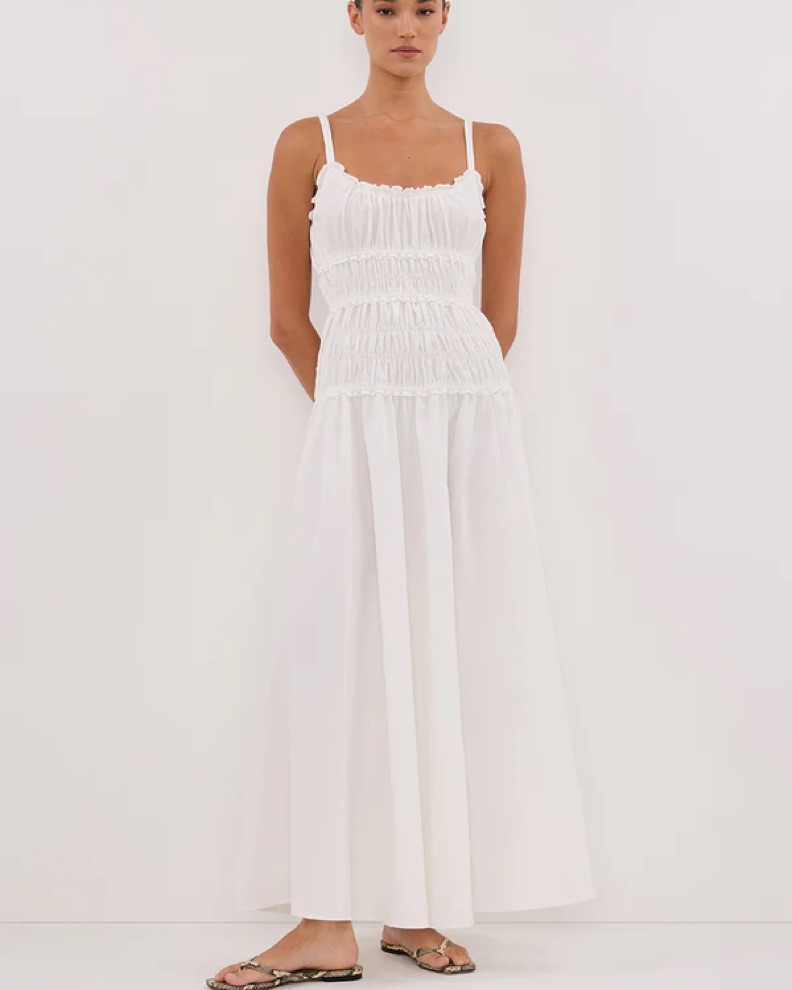 toby white cotton midi dress DISSH Toby White Cotton Midi Dress by Dissh