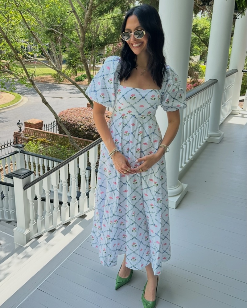 Hill House Ophelia Dress In Green Floral by Hill House Home | Pickle