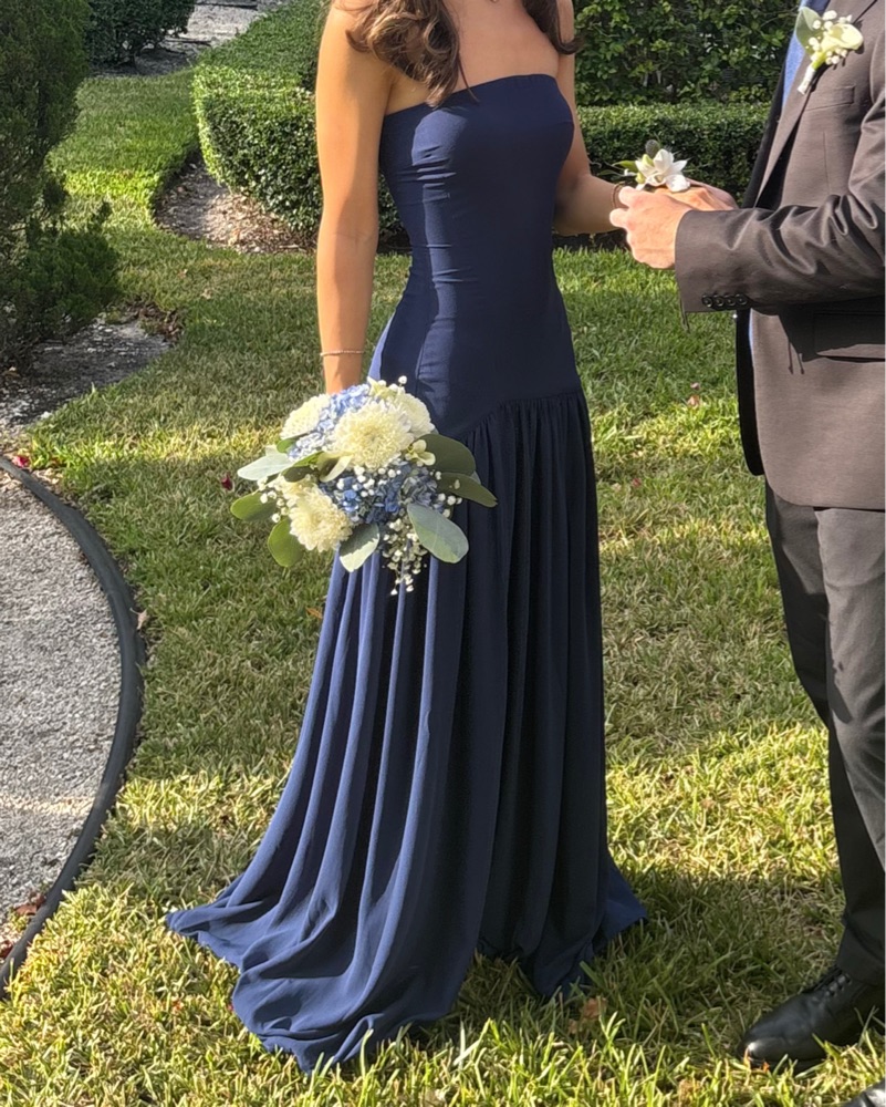 peppermayo blue strapless dress Dimmi Strapless Maxi Dress