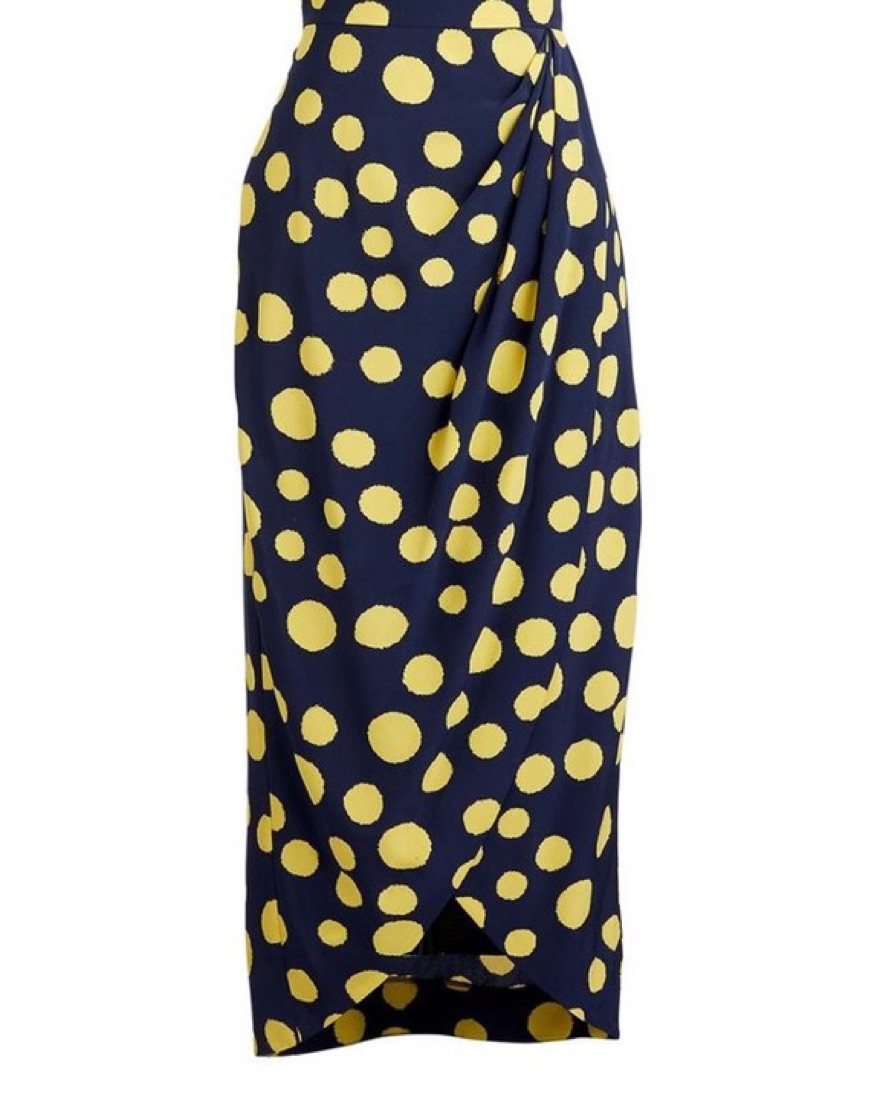j crew polka dot silk dress J.CREW Gray/Ivory Raw Hem Polka Dot Silk Dress 0