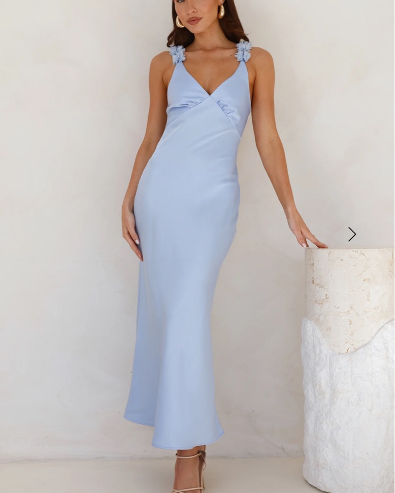 hello molly light blue dress NWT Hello Molly Womens Size 6 Blue Off Shoulder Special Things Midi Dress  NEW