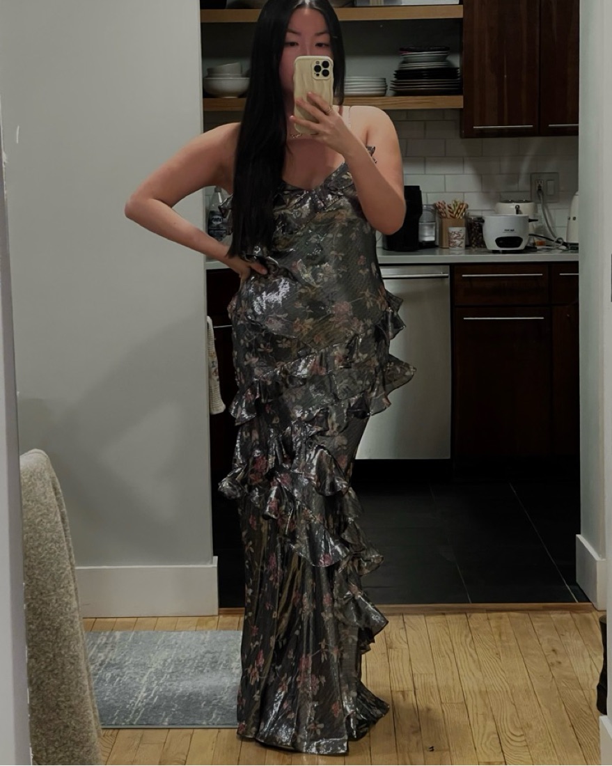LoveShackFancy Rialto Silver Lam Dress by LoveShackFancy - Pickle