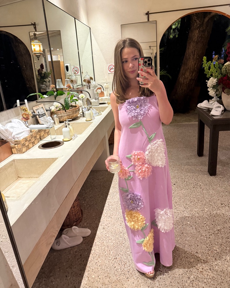 elliatt purple floral dress Shannon 3D Floral Midi Dress In Purple  Elliatt