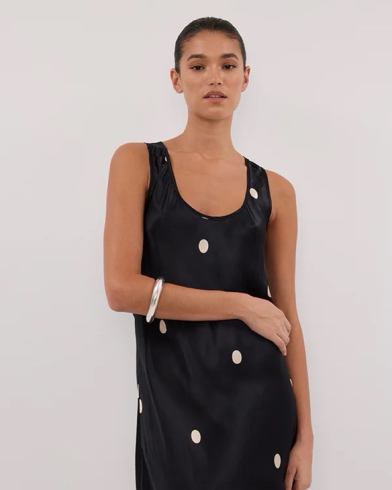 Dissh Laura Black Spot Silk Maci Dress by Dissh - Pickle
