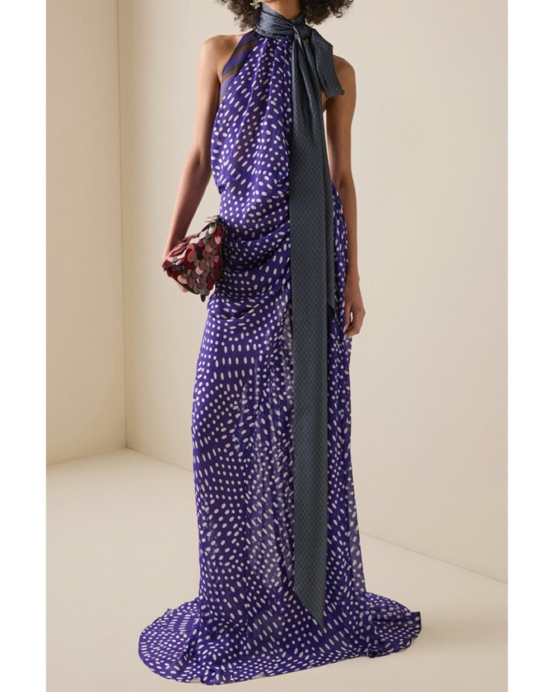 beige dress casual Dries Van Noten Embellished Backless Maxi Dress main image 0