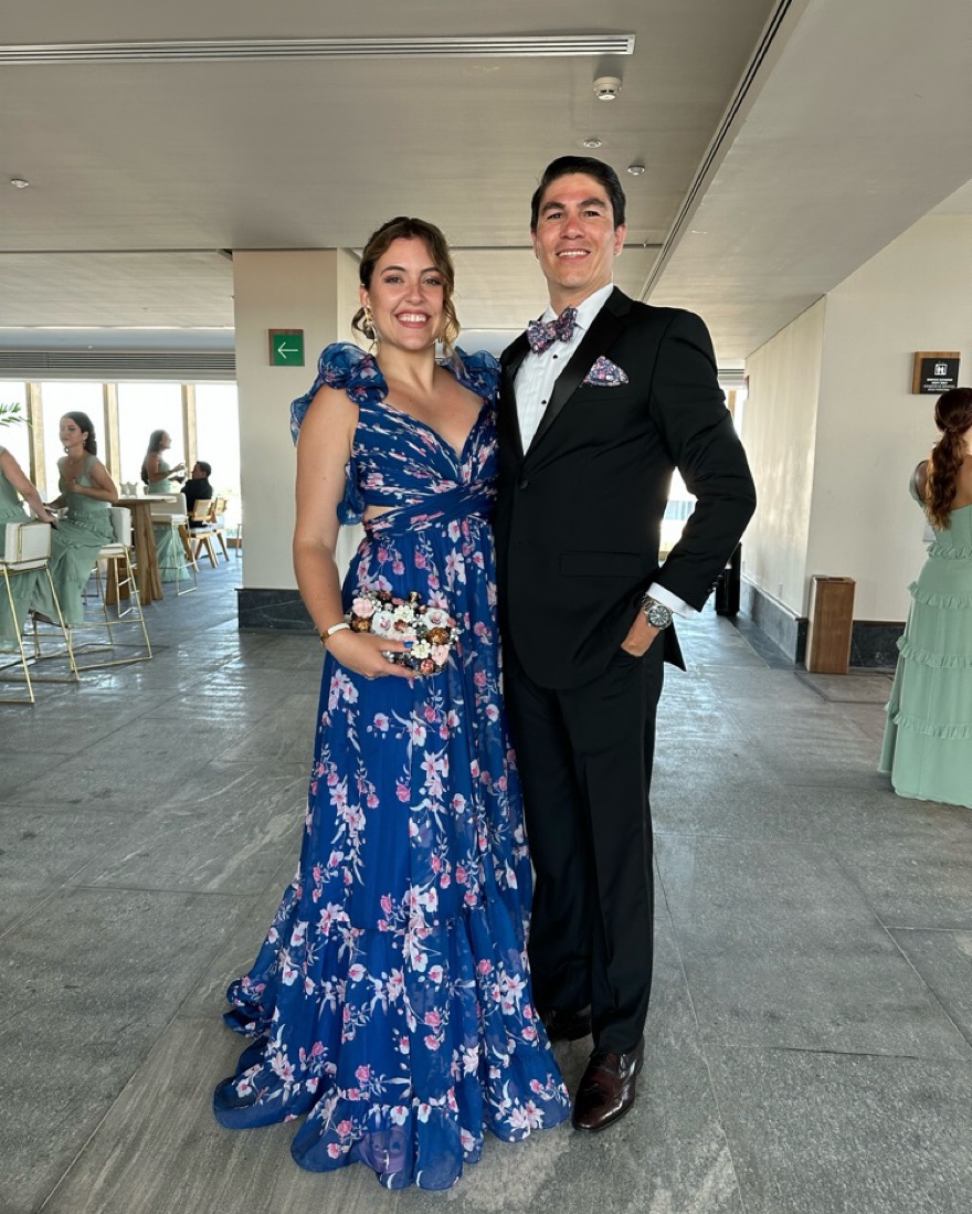 blue ruffle tiered dress Ruffle Tulle Tiered Dress-Navy main image 0
