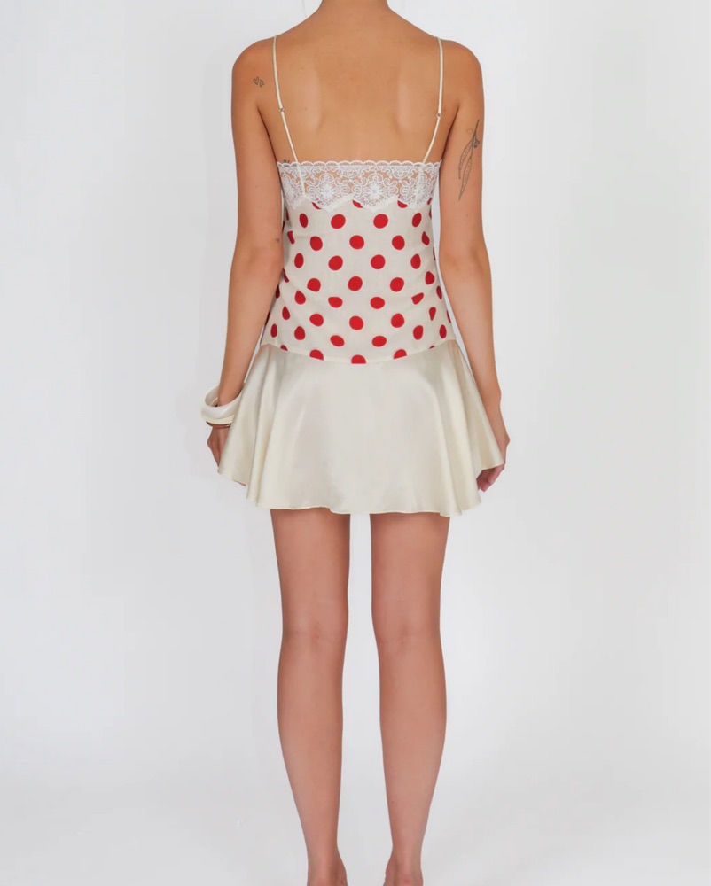 Belski Margaux Mini Polka Dot Dress by Belski - Pickle