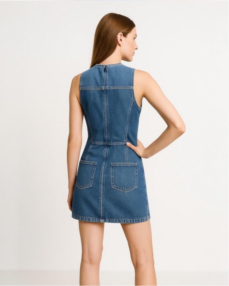 zara denim dress 2018 Zara Women TRF DENIM Strappy MIDI MAXI DRESS - Blue M L 8197/184 NWT