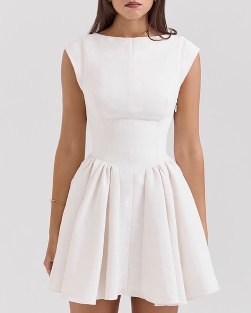 enchant white open back mini dress House Of Cb - “Enchant” Mini Dress by House of CB