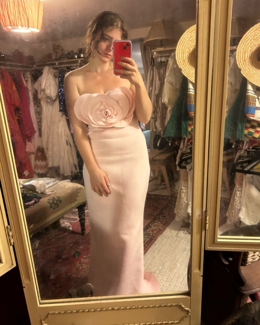 Badgley Mischka Rosette Strapless Gown by Badgley Mischka - Pickle