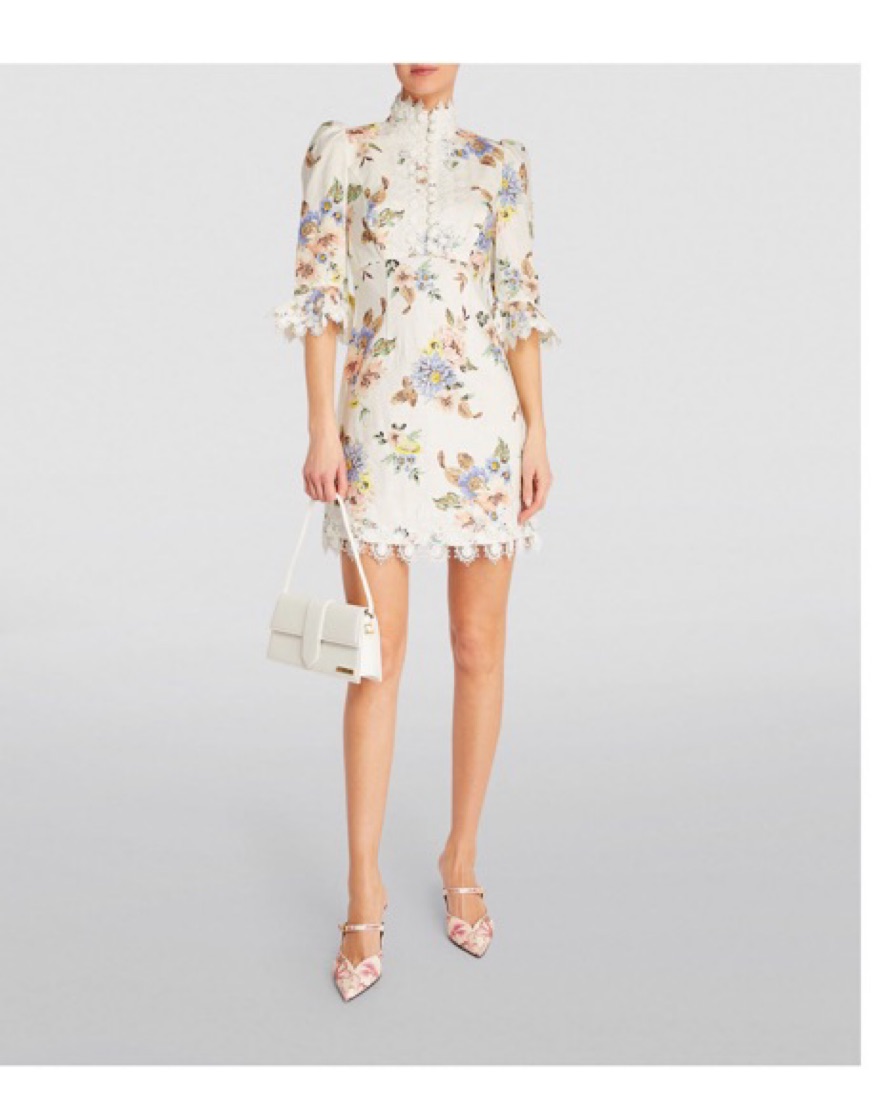 Zimmerman Mini Floral Lace Trim Shift by Zimmermann - Pickle