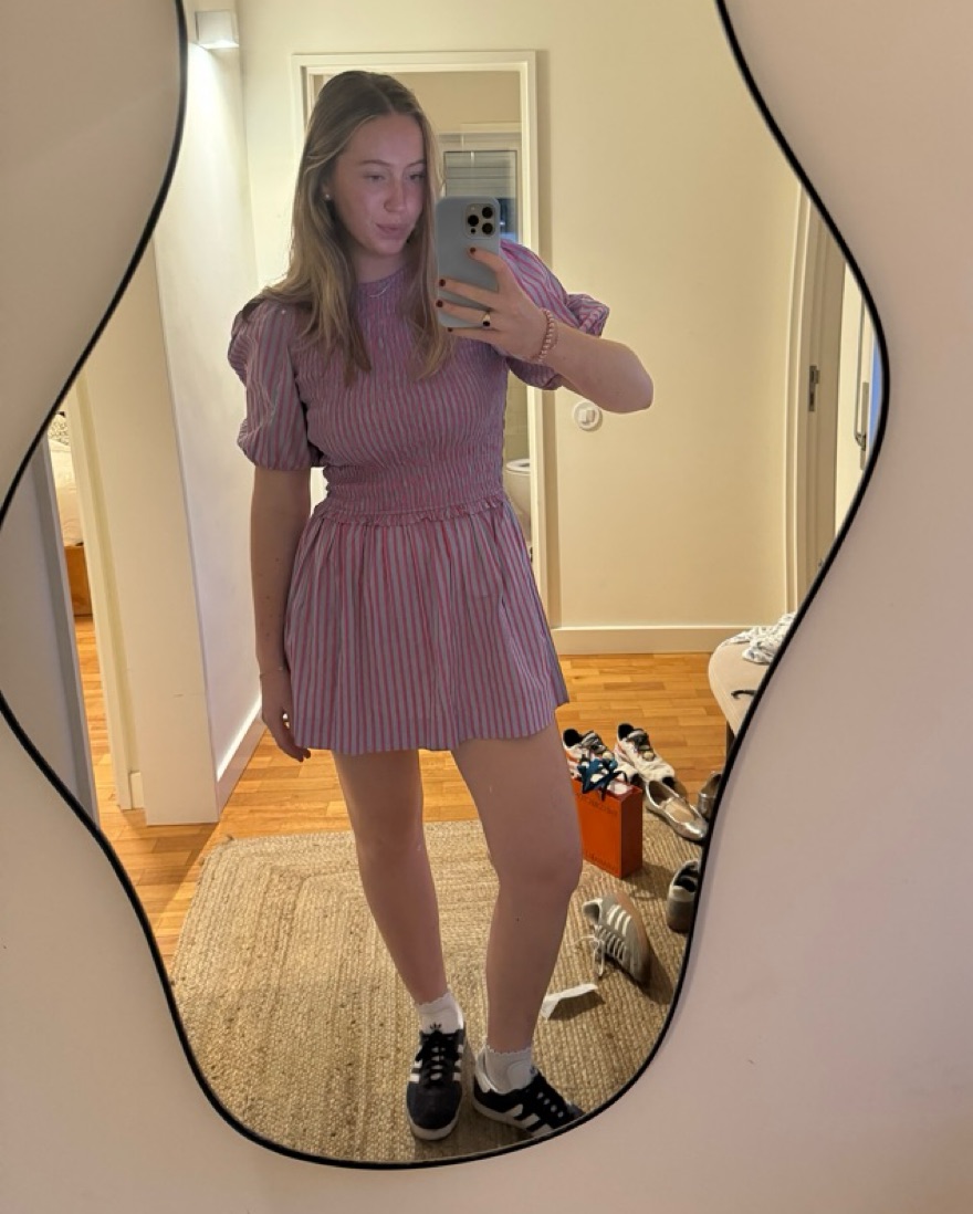 damson madder bluebelle shirred mini dress this_lovely_life_of_mine on LTK