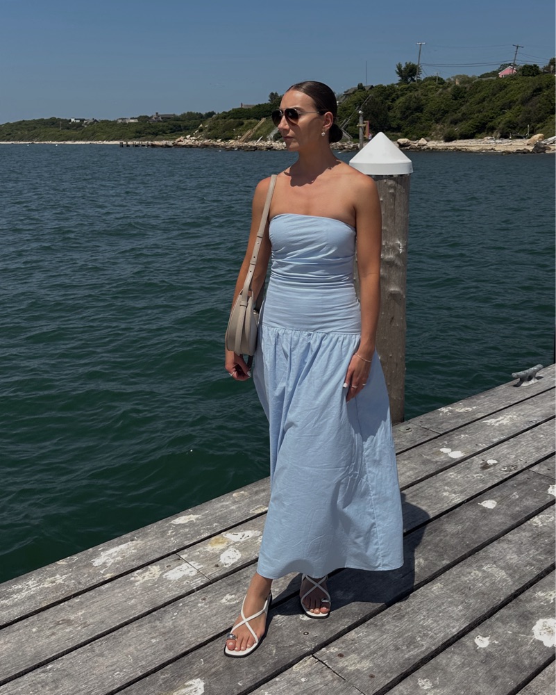 cornflower blue long dress RIXO Abi Chiffon Midi Tulip Fields Cornflower Blue main image 1