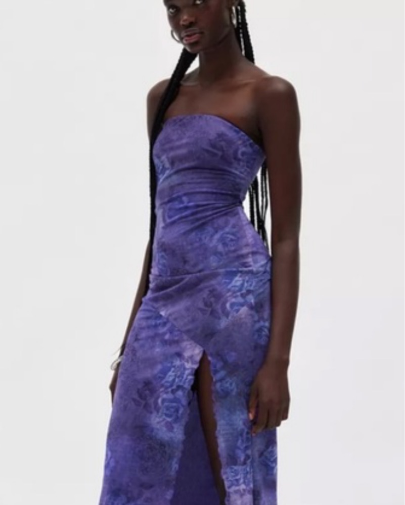 Urban Outfitters Samara Mesh Midi Purple by Urban Outfitters - Pickle