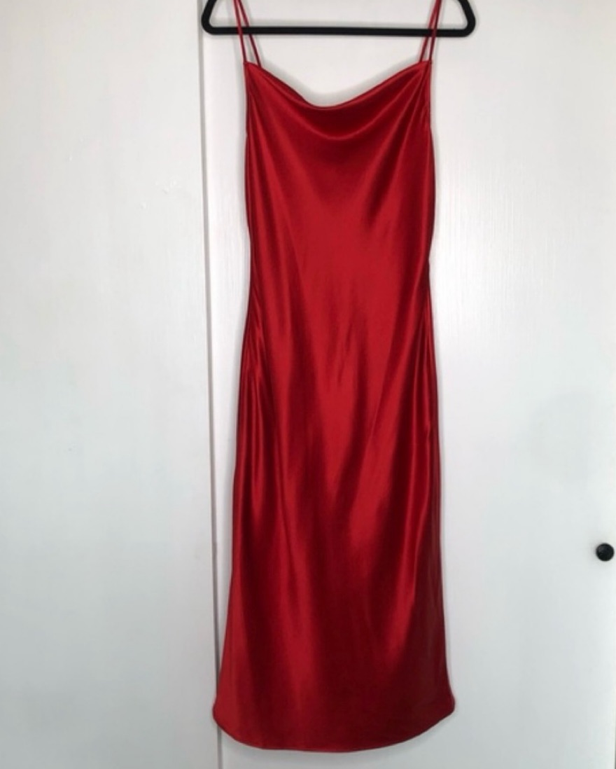 Fleur Du Mal Red Cowl Neck Slip Dress by Fleur Du Mal - Pickle