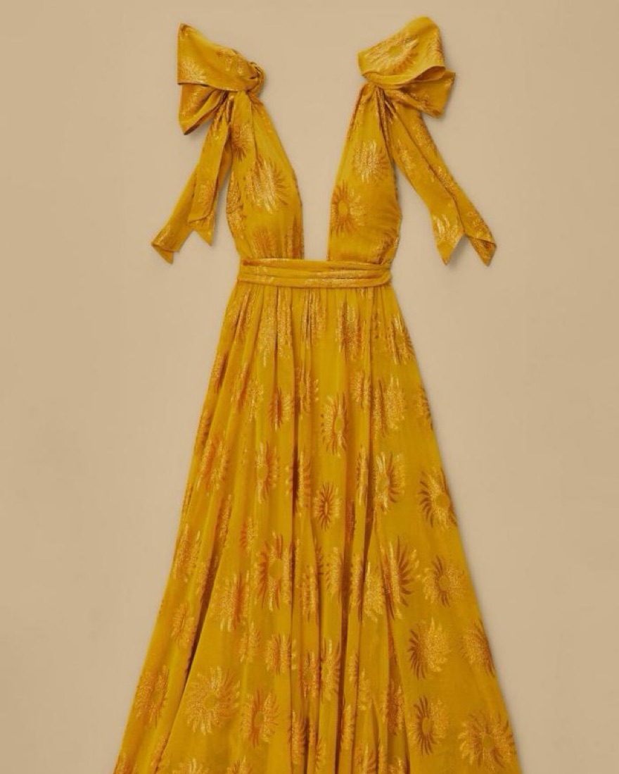 Farm Rio Yellow Gold Sun Maxi Dress by Farm Rio - Pickle