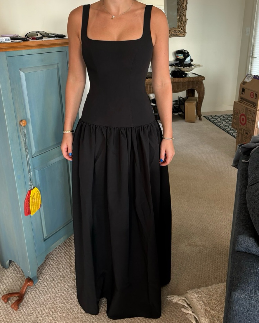 a line black maxi dress Long Prom Dresses, Chiffon Prom Dresses, A-Line Party Dresses, Black E –  Dairy Bridal