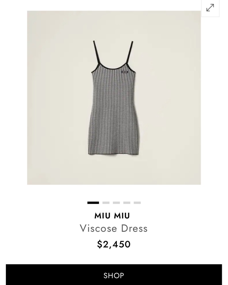 Miu Miu Gingham Viscose Dress by Miu Miu - Pickle