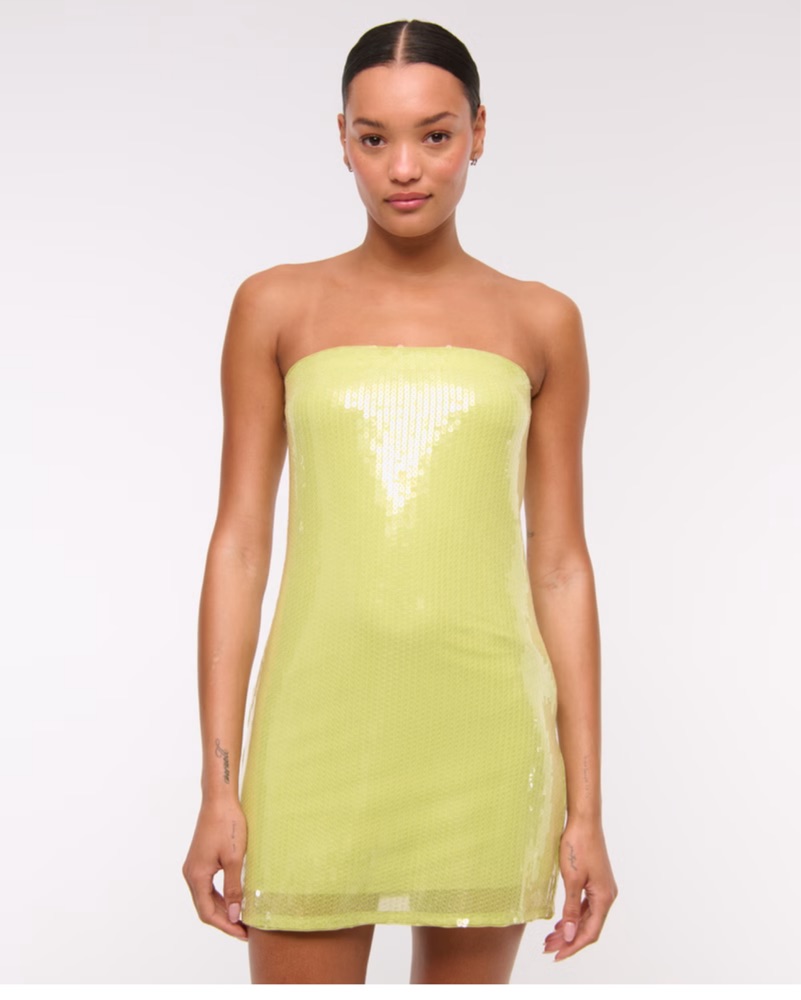 green strapless sequin mini dress Thats So Fetch | Ezrie Strapless Sequin Mini Dress | Emerald main image 0