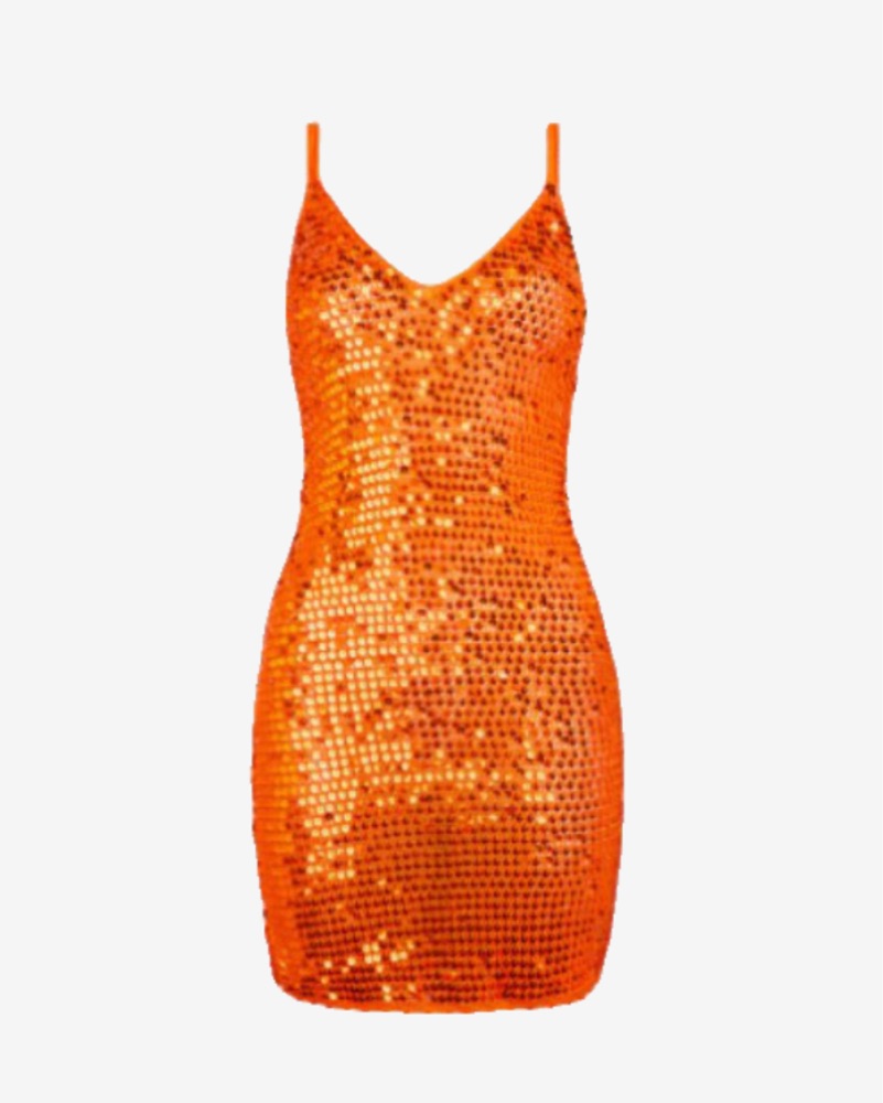 retrofete orange sequin dress Theolonia Sequin Dress  Retrofete