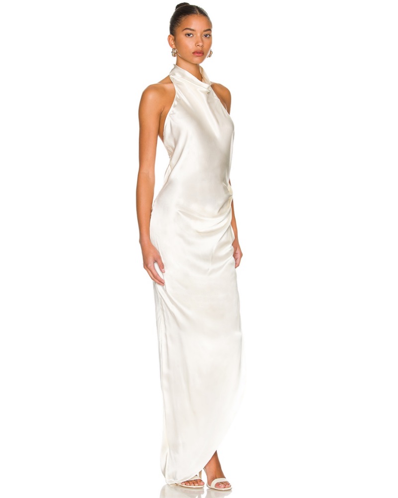 revolve white satin dress Ivory Maxi Dress
