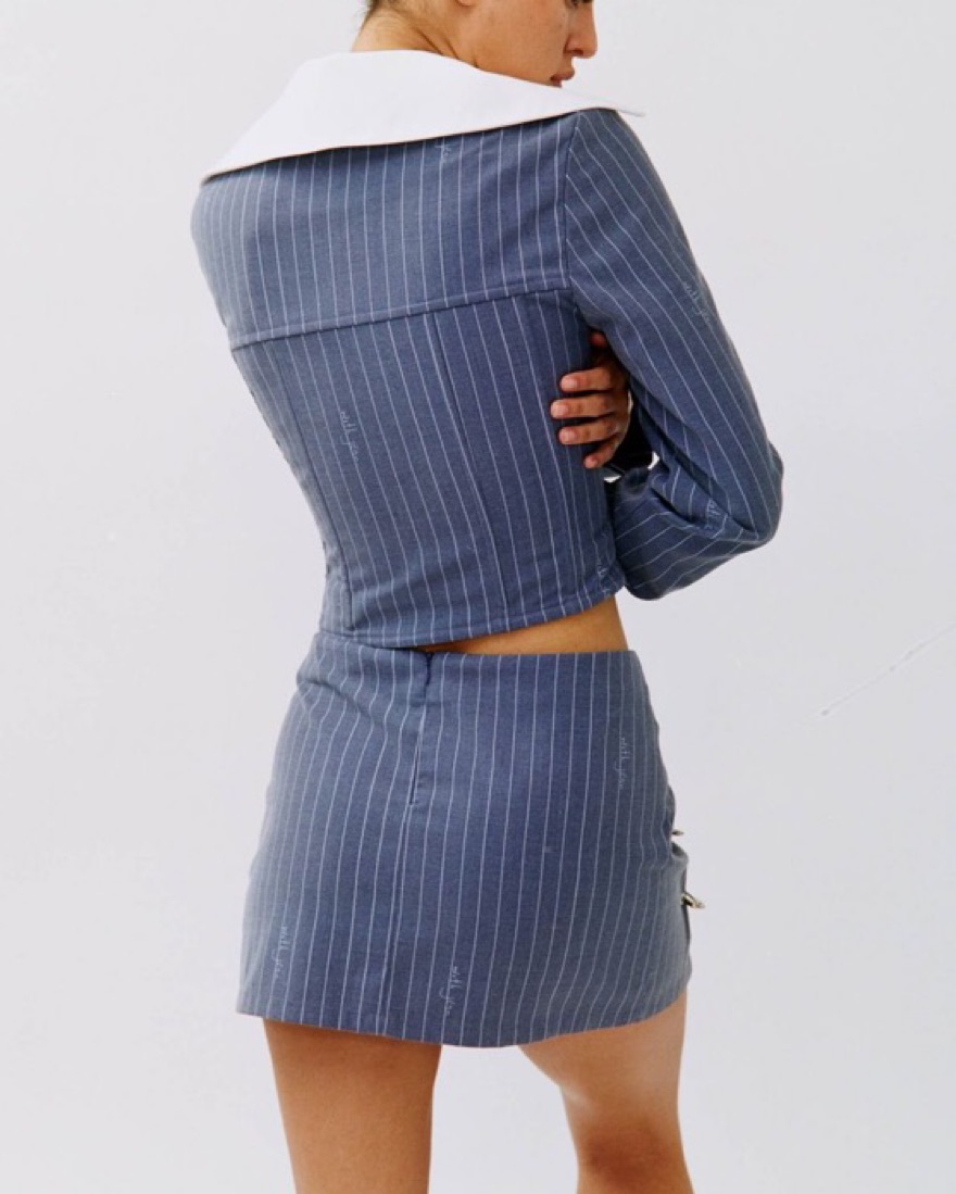 With Jean Safety Pin Mini Skirt | Pickle