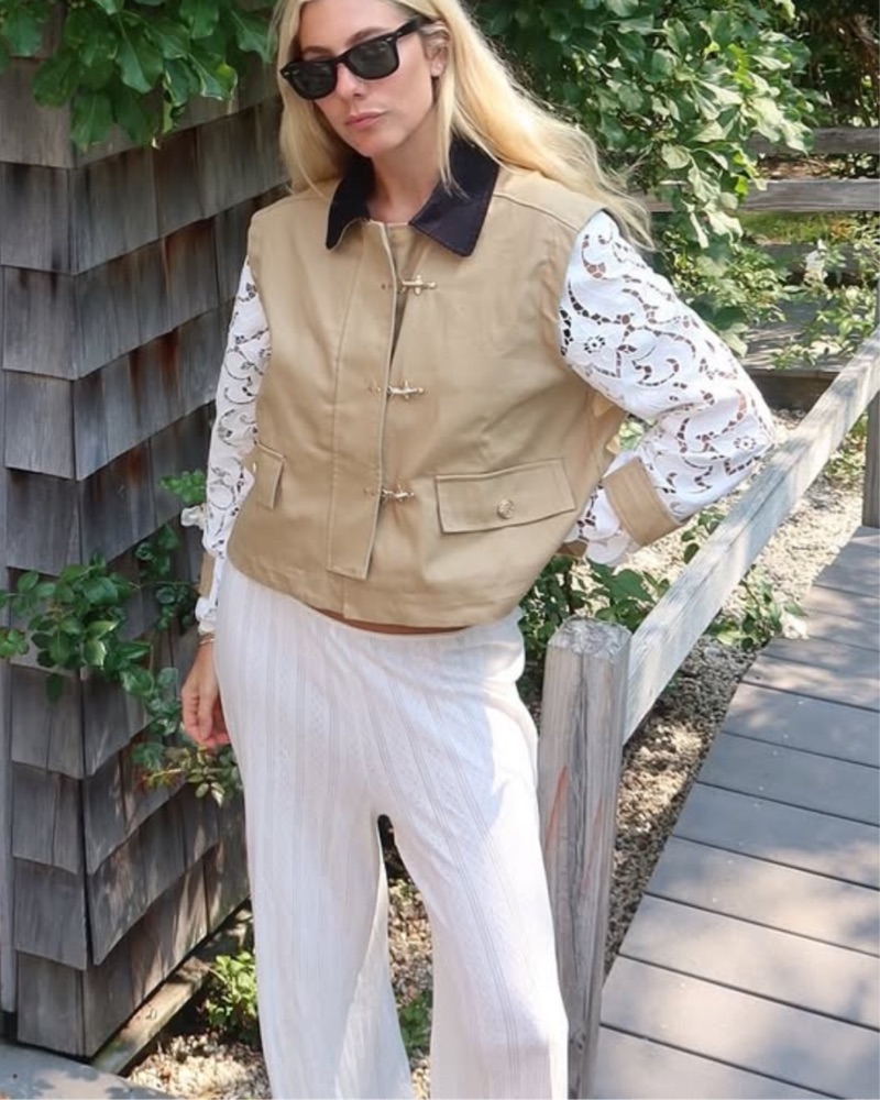 house on the hill セットアップ Hill House The Clarisse Lace Jacket by Hill House - Pickle