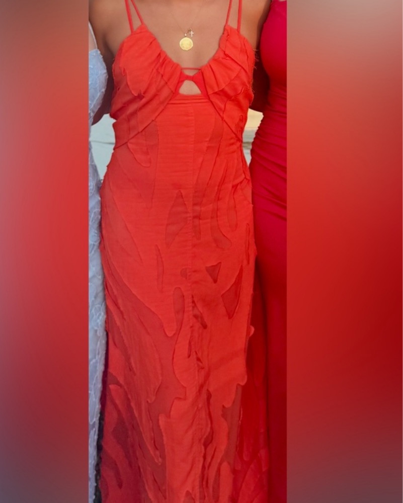 simkhai orange sequin dress SIMKHAI Bex Tank Maxi Dress in Grapefruit