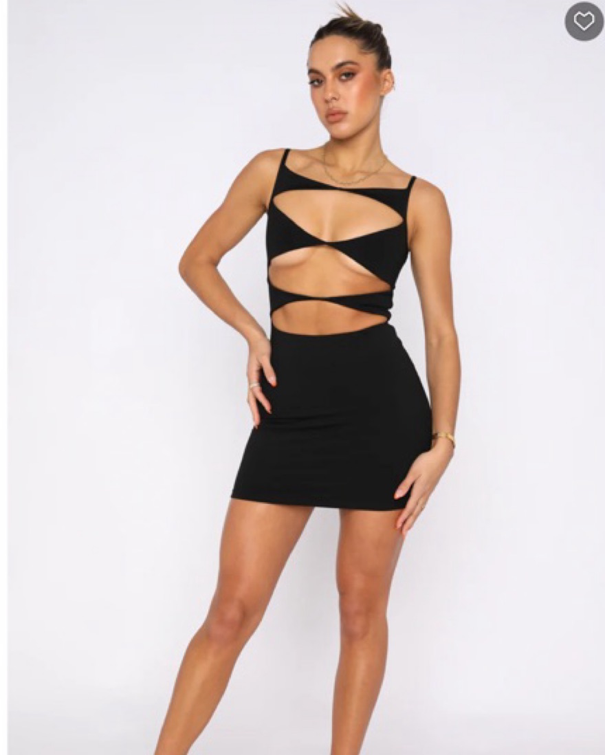 White Fox Black Cut Out Mini Dress | Pickle
