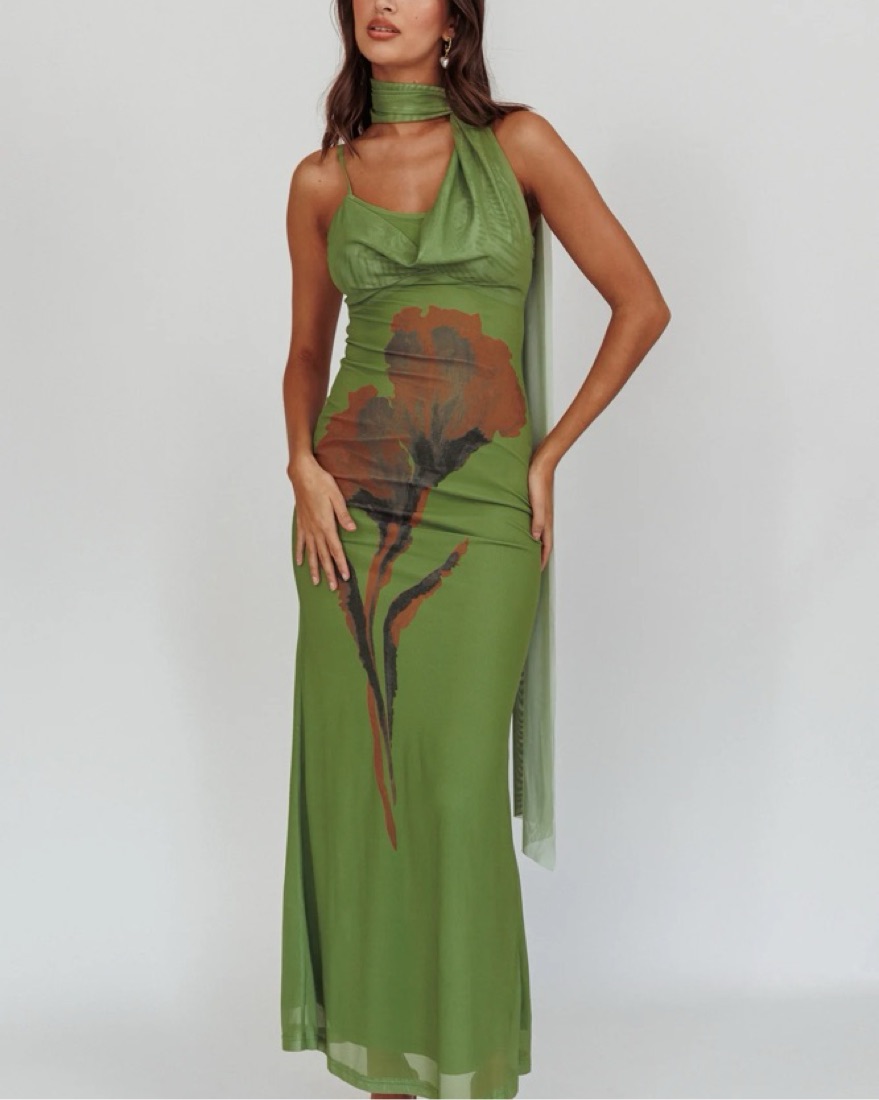 collective concepts green dress COLLECTIVE CONCEPTS Green Floral Tunic Dress