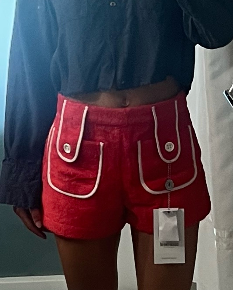 La Veste Red Carambola Towel Shorts by La veste - Pickle