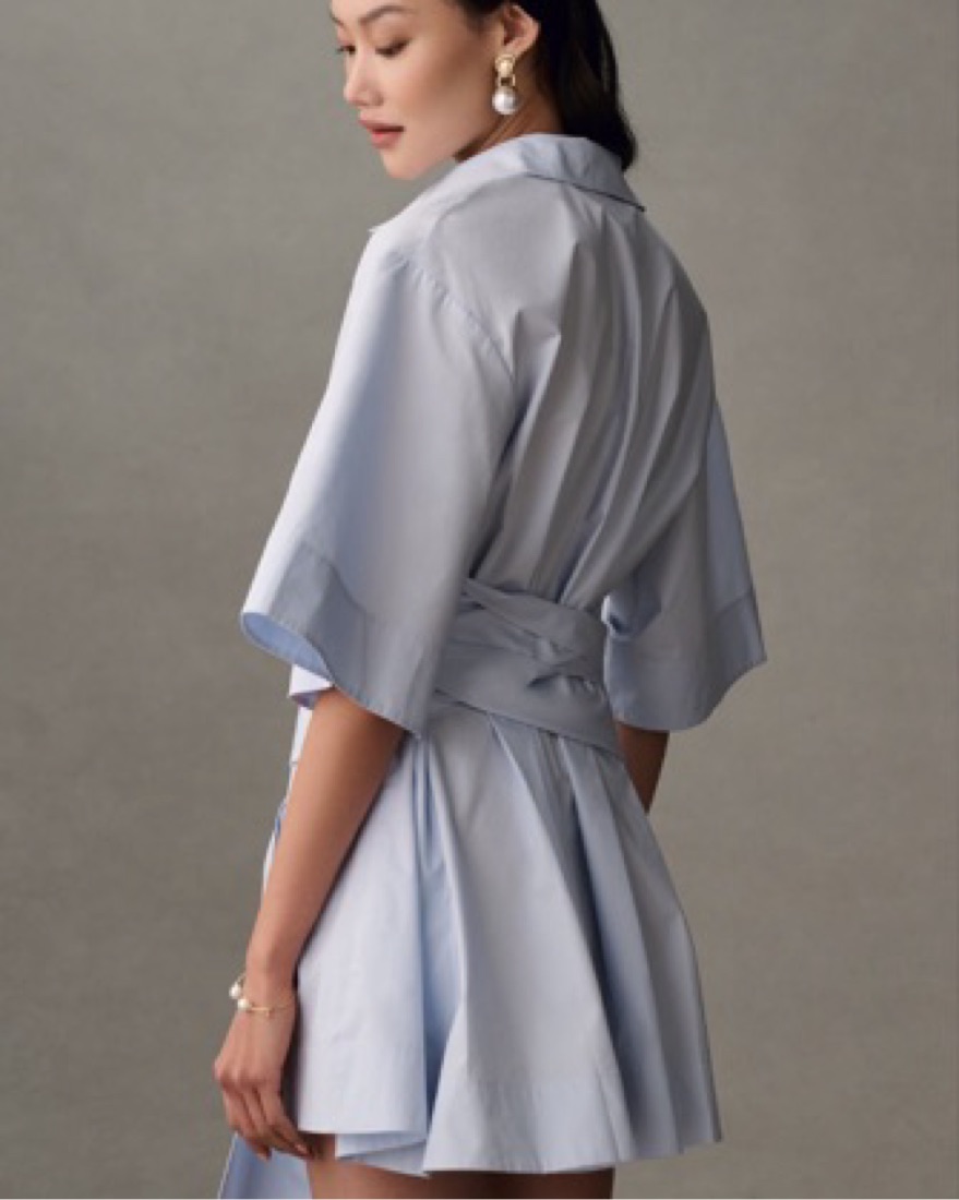 mare mare short sleeve wrap mini shirt dress Mare Mare Wrap Mini Shirt Dress by Mare Mare