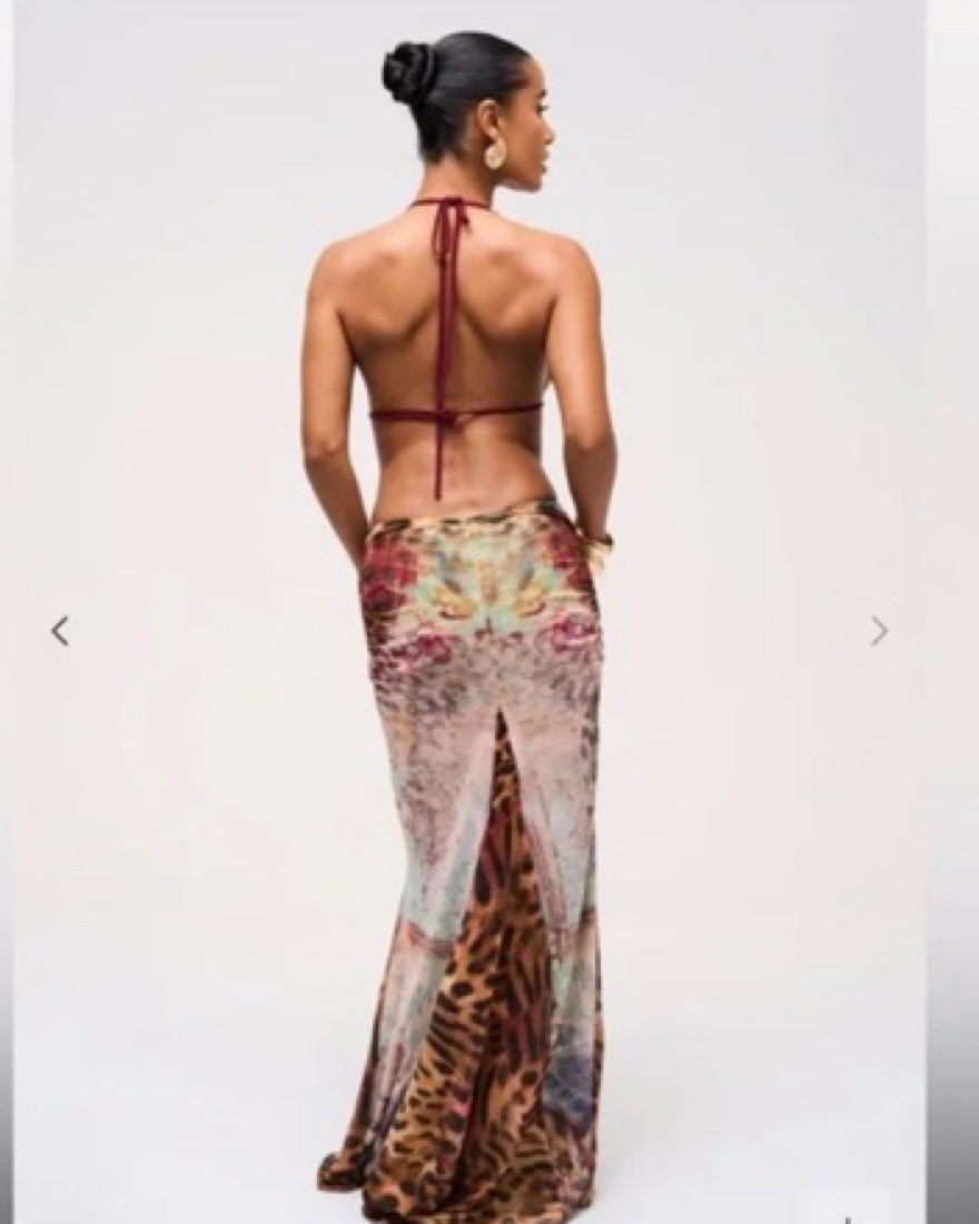 Murci Cowl Maxi Dress - Venice Print by Murci - Pickle