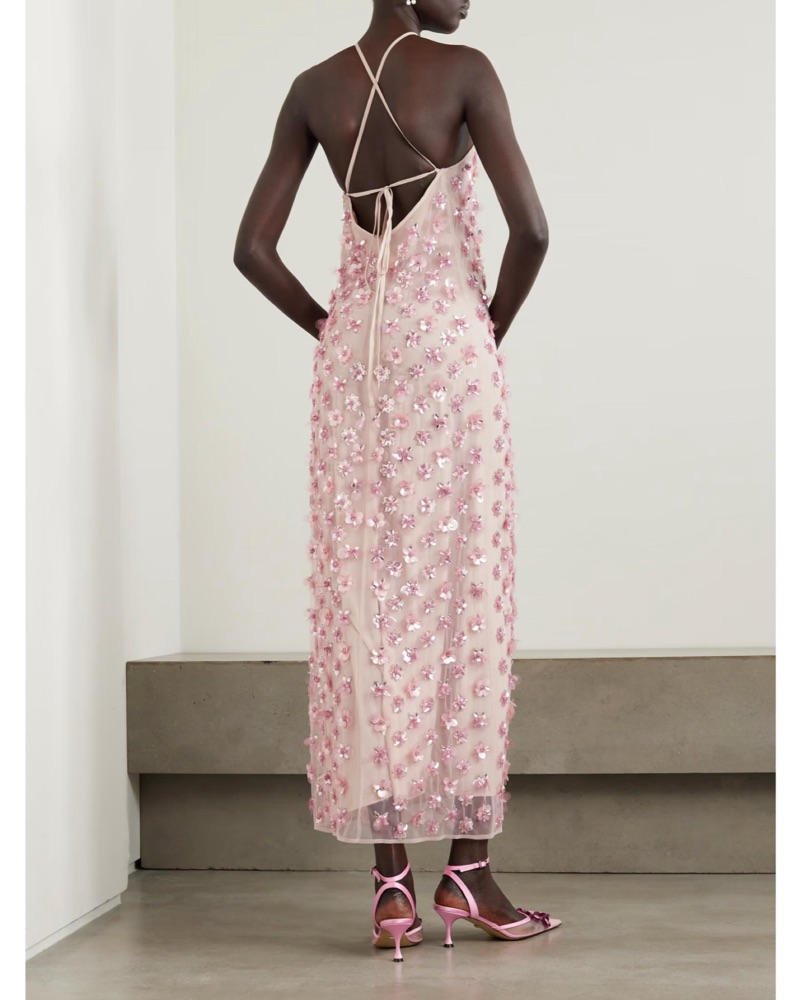 des_phemmes exclusive embellished silk maxi dress Exclusive Embellished Silk Maxi Dress By Des Phemmes