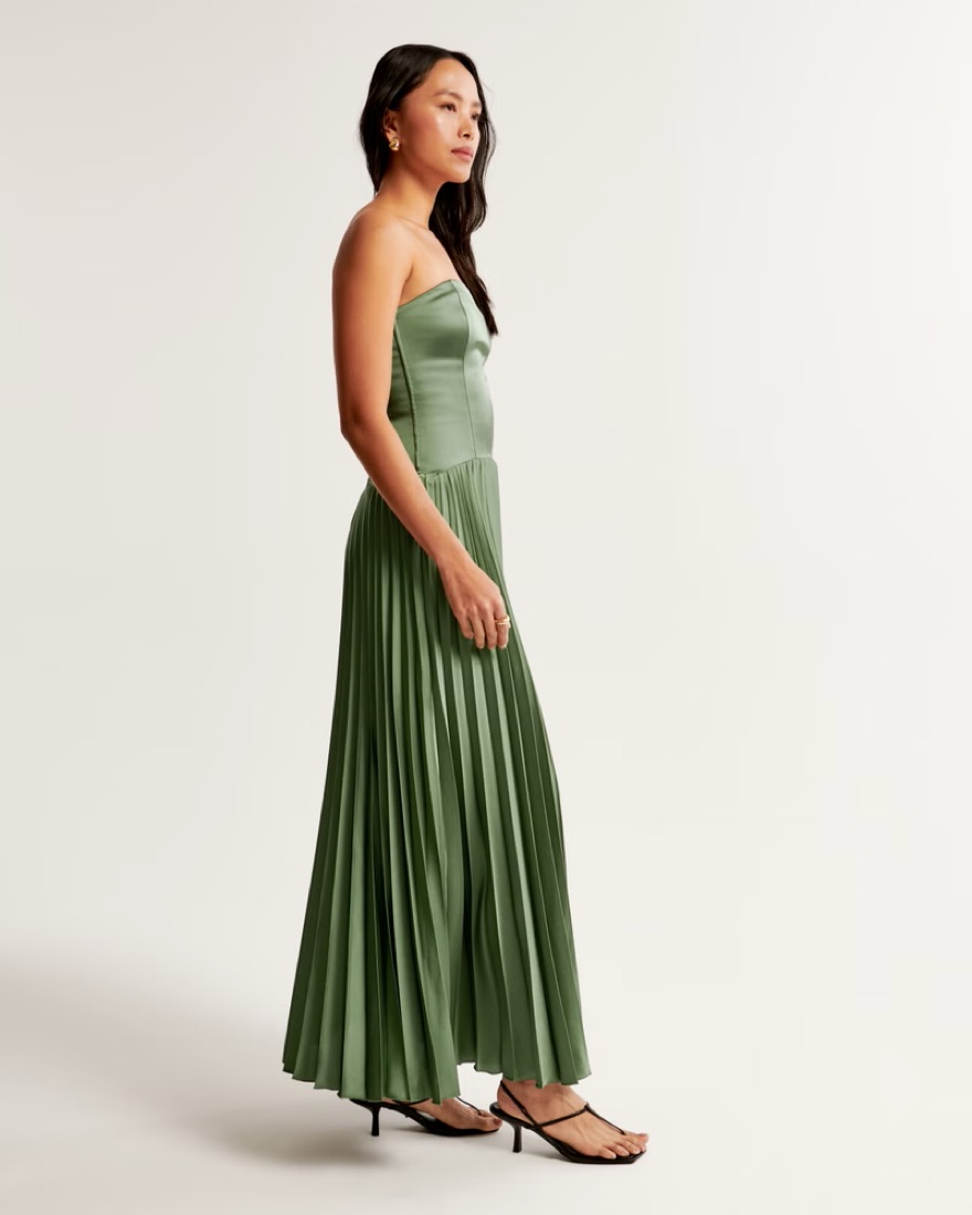 A&F Giselle Strapless Drop-Waist Gown by Abercrombie and Fitch - Pickle