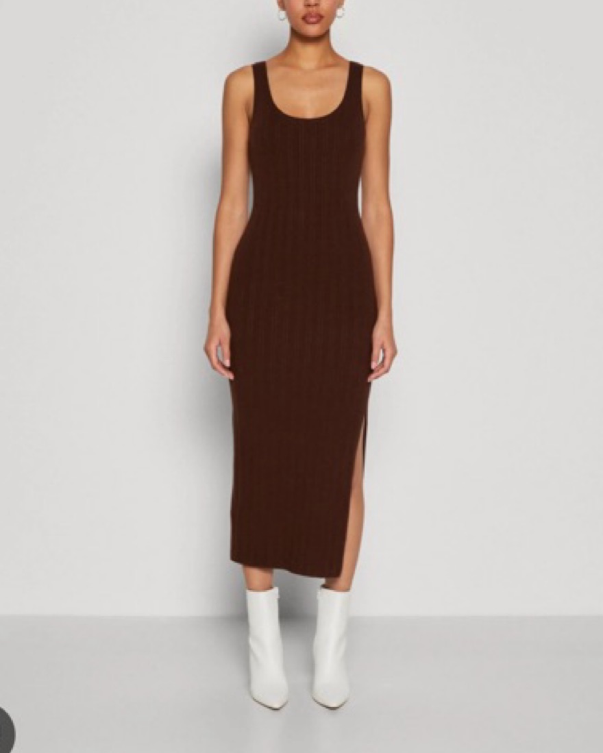 Abercrombie Midi Tank Brown Knit Dress by Abercrombie and Fitch - Pickle