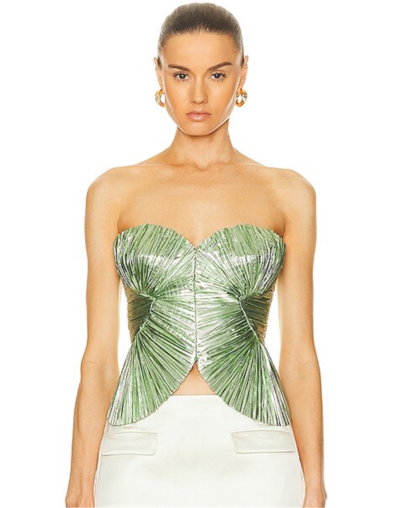 Cult Gaia Jace Metallic Top by Cult Gaia - Pickle