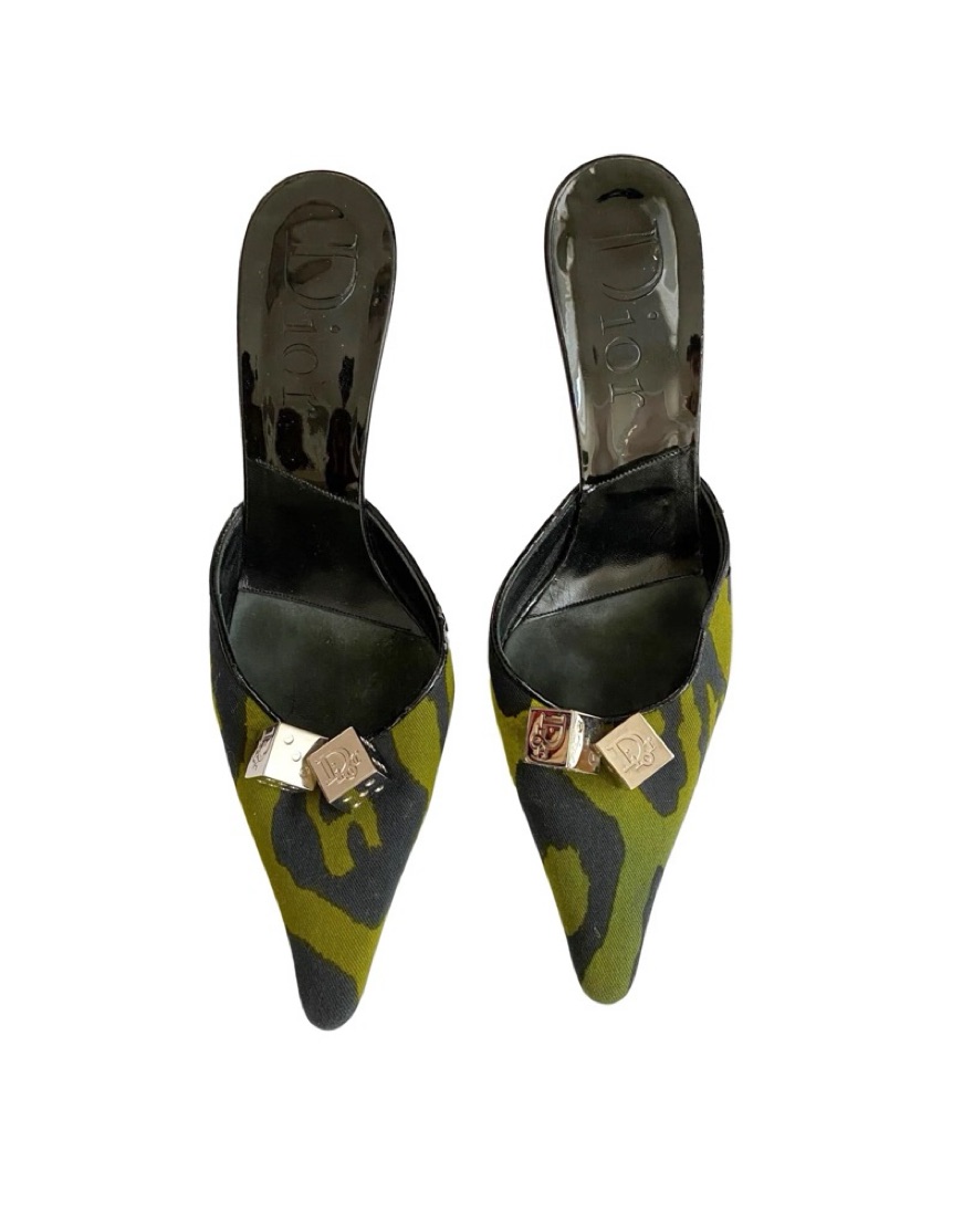 Dior Green Gambler Vintage Mule | Pickle