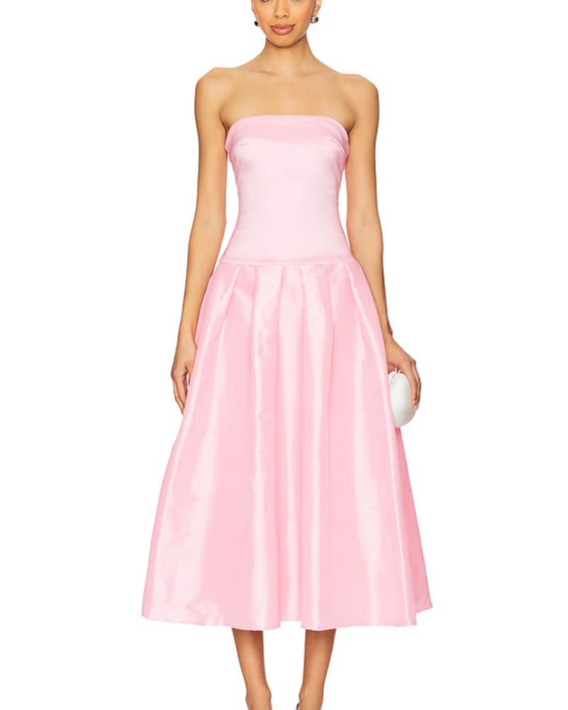 Revolve Cambria Strapless Dress in Pink by MORE TO COME / Revolve - Pickle