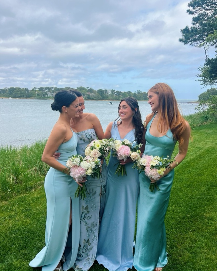 aqua blue graduation dresses V Neckline Prom Dress With Stretch Fabric And Corset Back