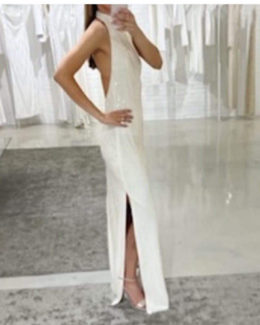 galvan white sequin dress Galvan London ALTERED White Sequin Sleeveless Mini Bodycon Dress sz 6
