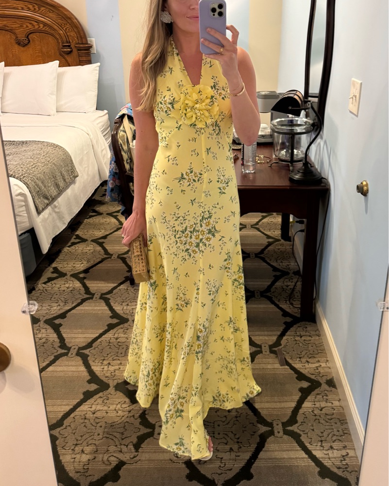 rodarte yellow silk dress Rodarte Ribbon-detailed Silk-crepe Maxi Dress in Yellow