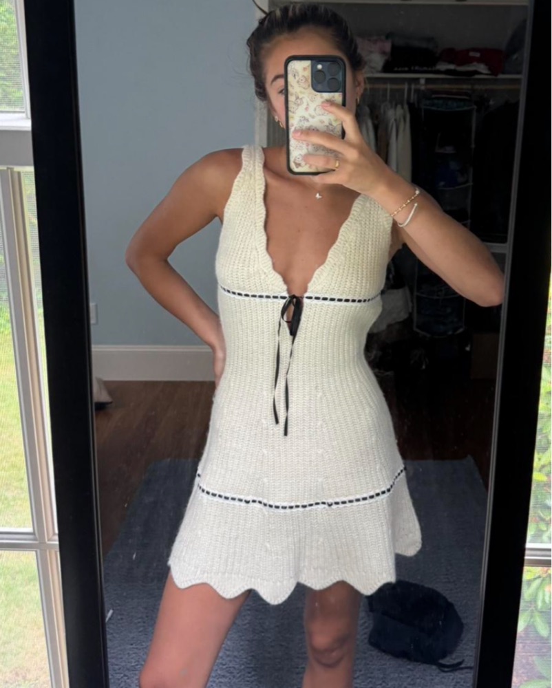 shirt dress with knit top Women's short Milano knit polo-shirt dress main image 0