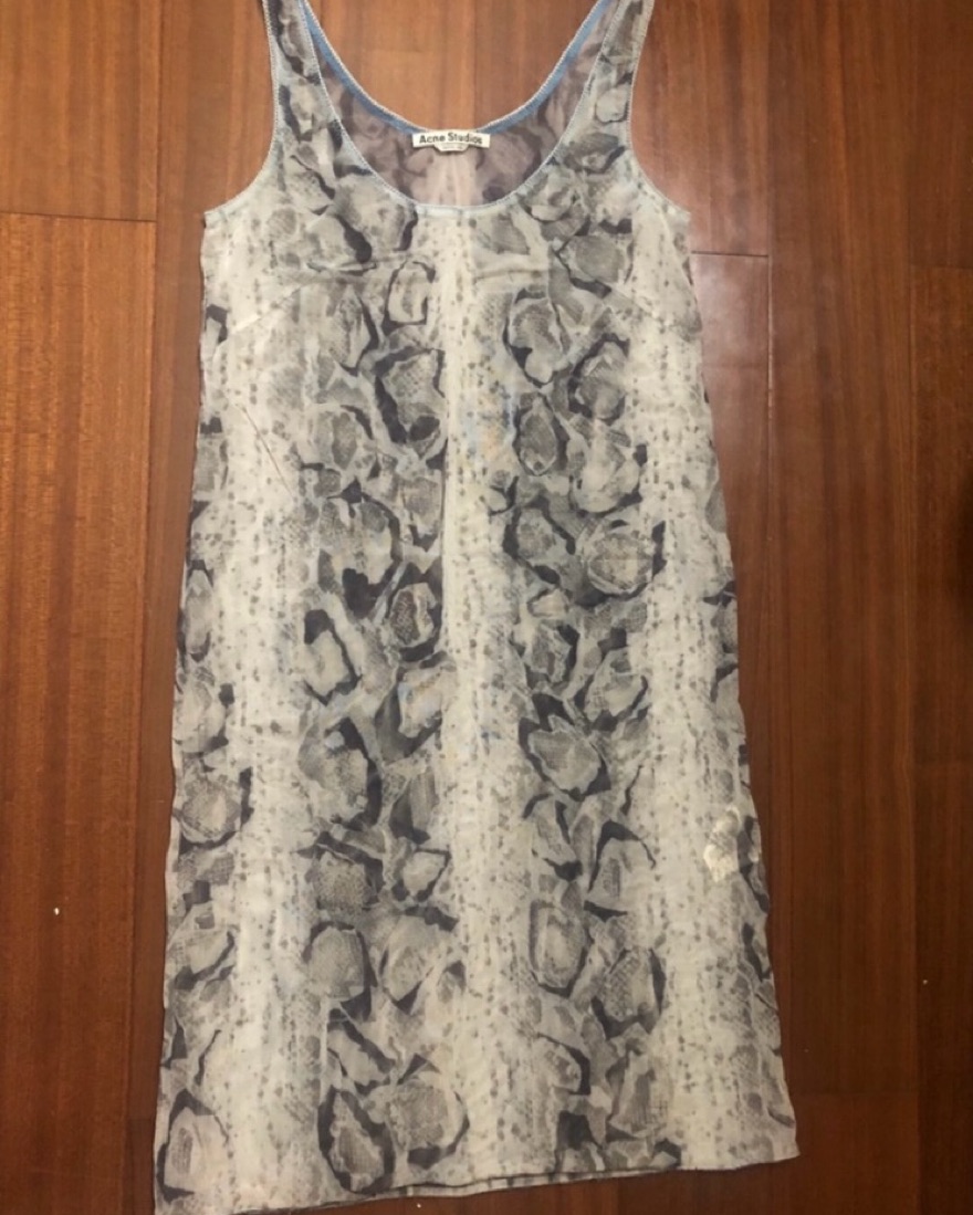 オールインワン・サロペット Acne Studios Snake Print Midi Dress ACNE STUDIOS Wrap-effect draped snake-print hammered-satin