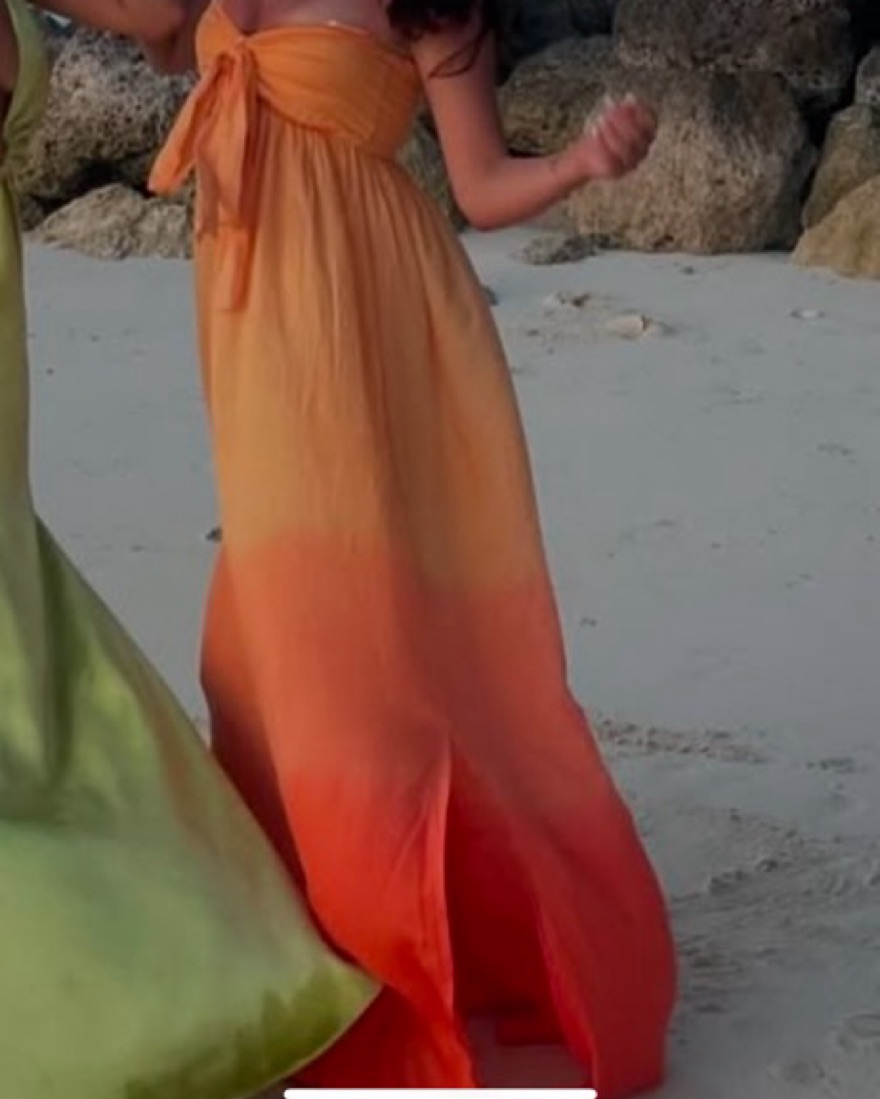 x REVOLVE Mele Maxi Dress in Sunset Ombr by Tiare Hawaii - Pickle